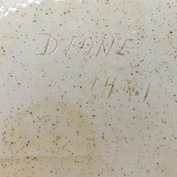 Signed Vintage 1981 Hand Made Ceramic Woodland Flowered Teapot or Planter - Picture 9 of 11